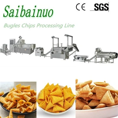 Puces de clairons d'extrudeuse faisant frire la machine de chaîne de transformation des aliments de casse-croûte